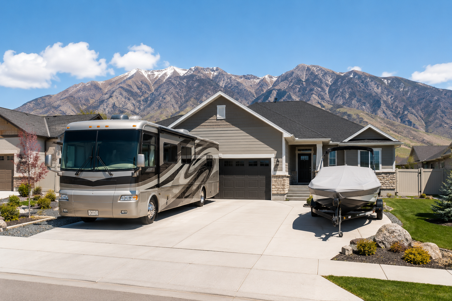 RV boat parking driveway Eagle Mountain Utah HOA rules 2026
