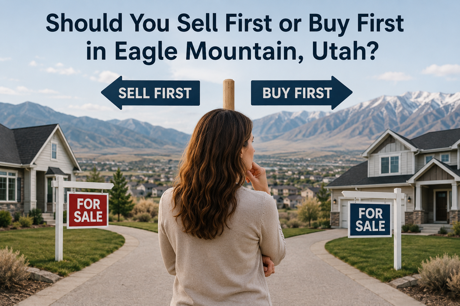 Eagle Mountain Utah neighborhood street with mountain views