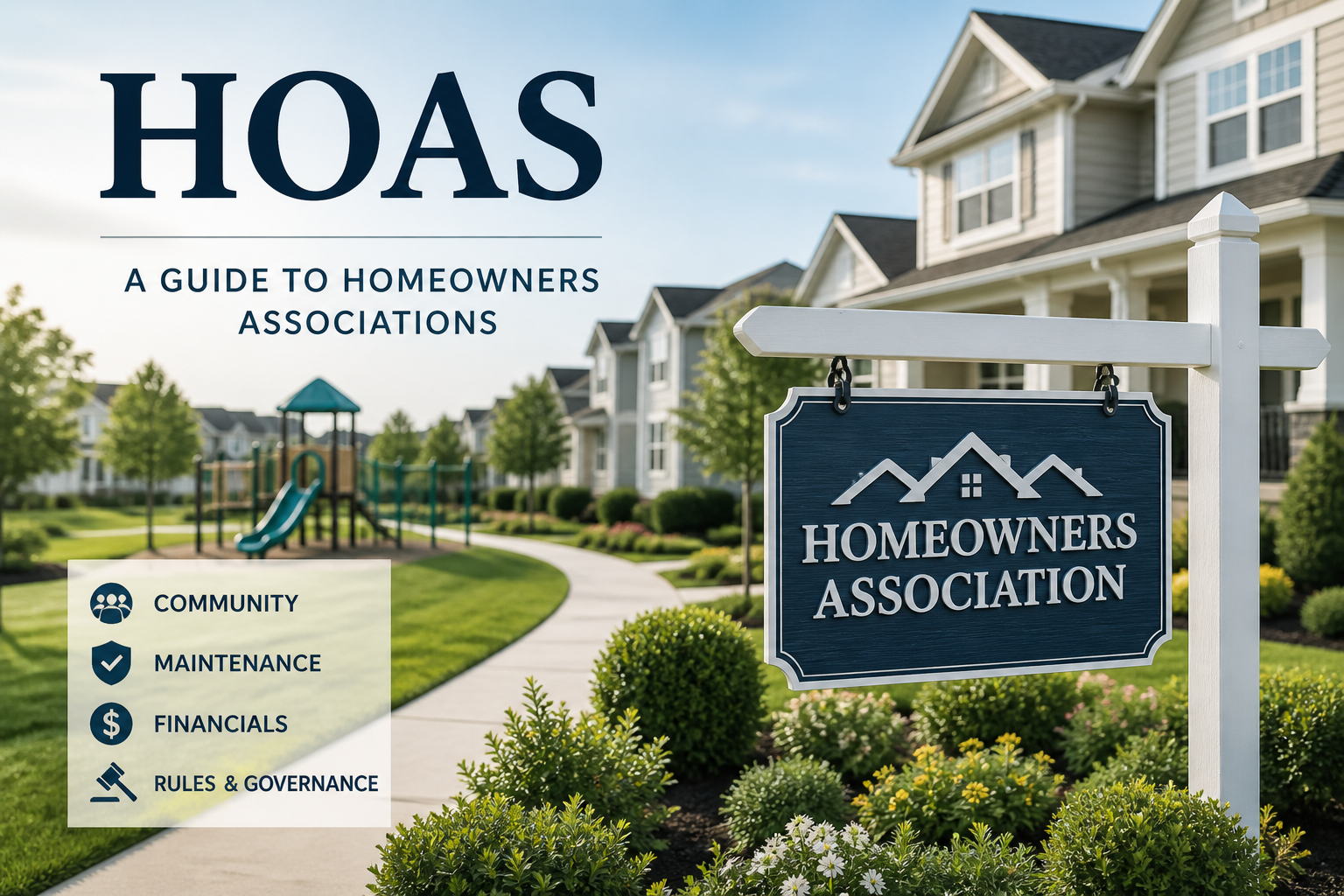 HOA community with HOA sign