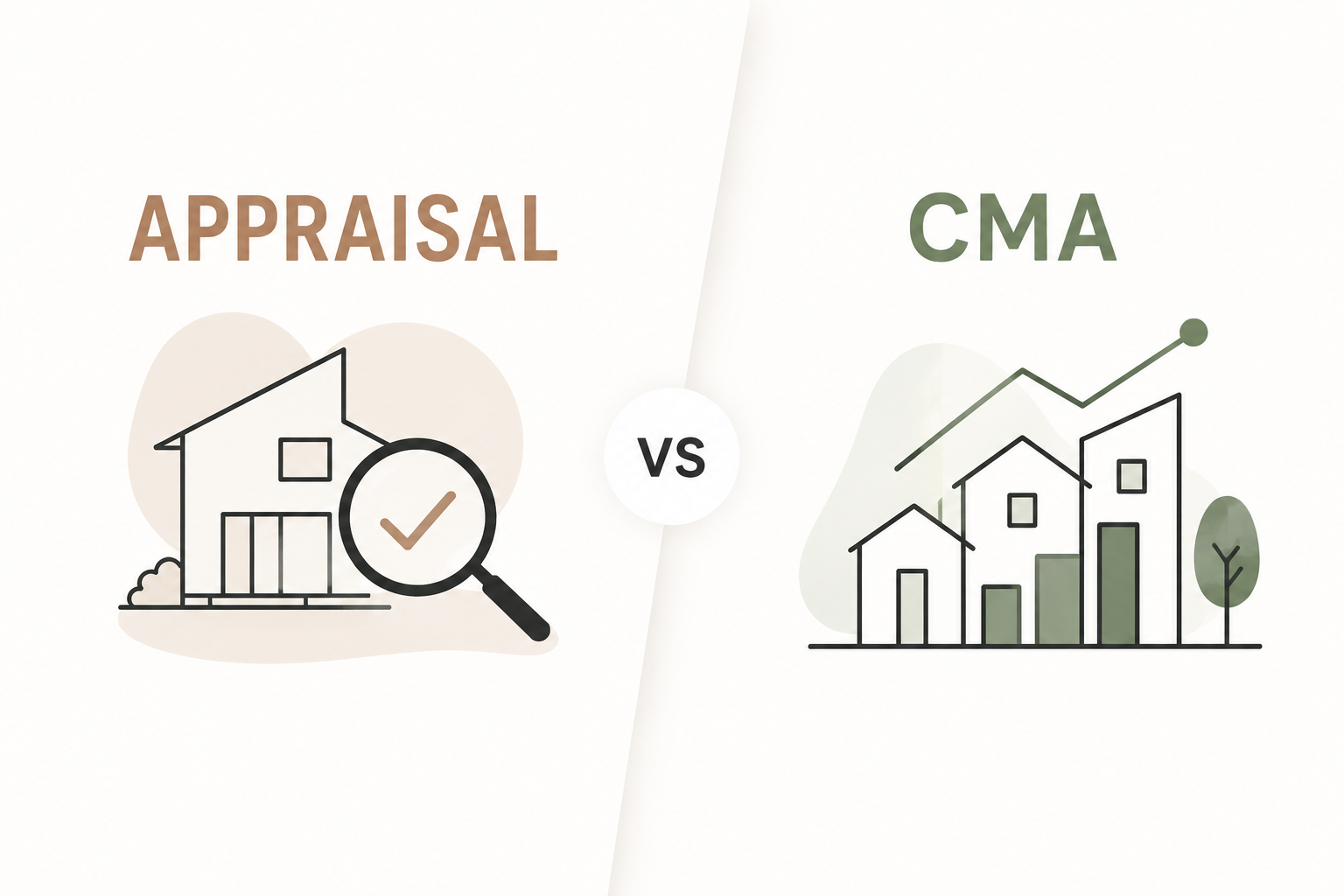 **Most Saratoga Springs homeowners hear two terms before they list: CMA and appraisal.** They sound similar, they both produce a number, and many sellers assume they're basically the same thing with d