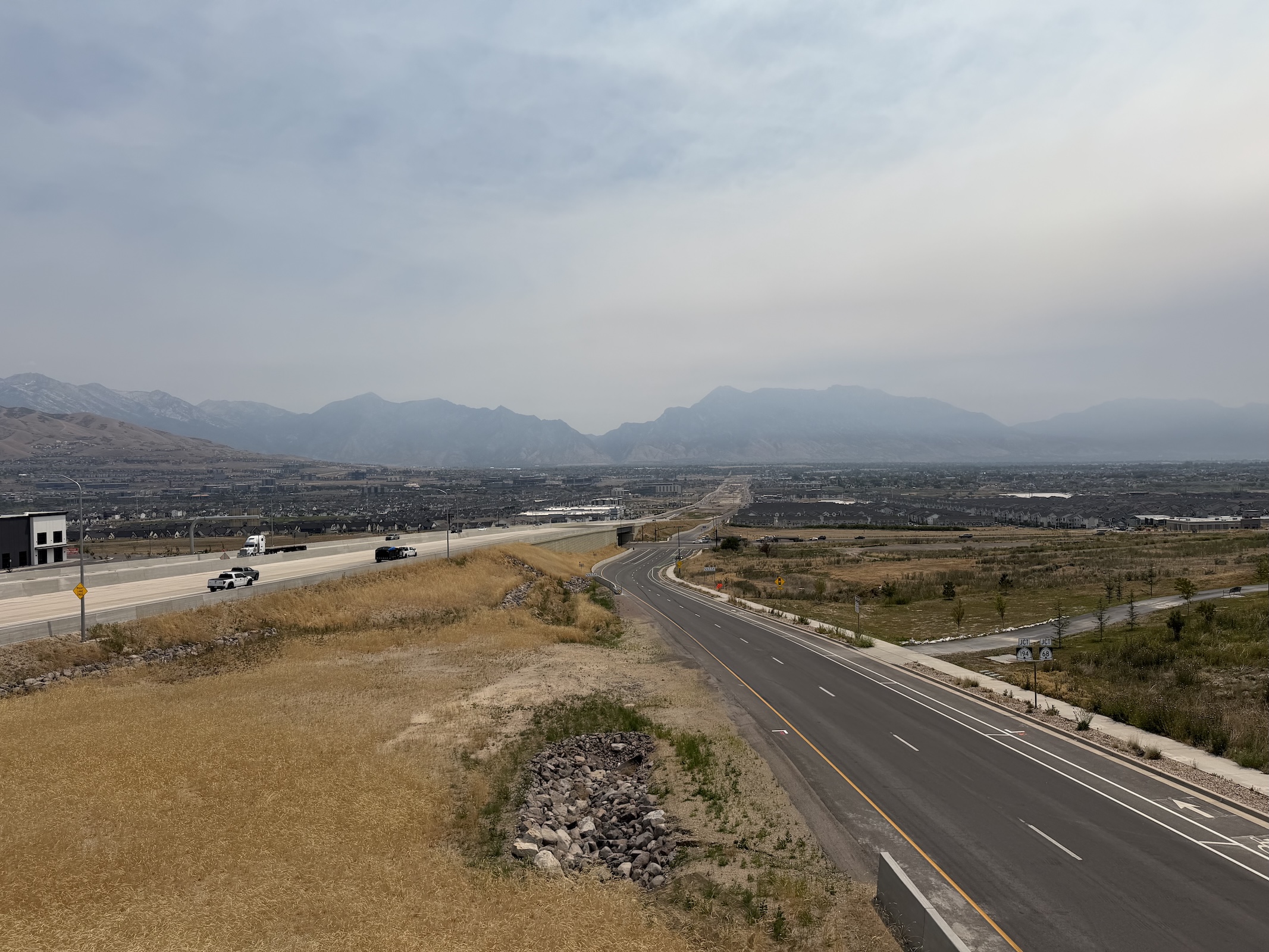 Mountain View Corridor construction and future freeway alignment in Saratoga Springs Utah