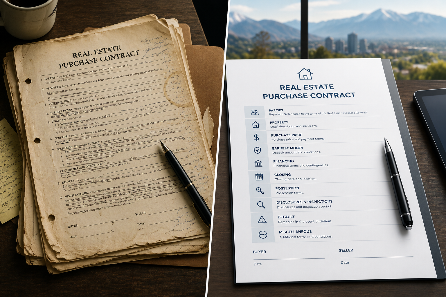 Utah REPC changes 2026 real estate purchase contract buyers sellers Utah County
