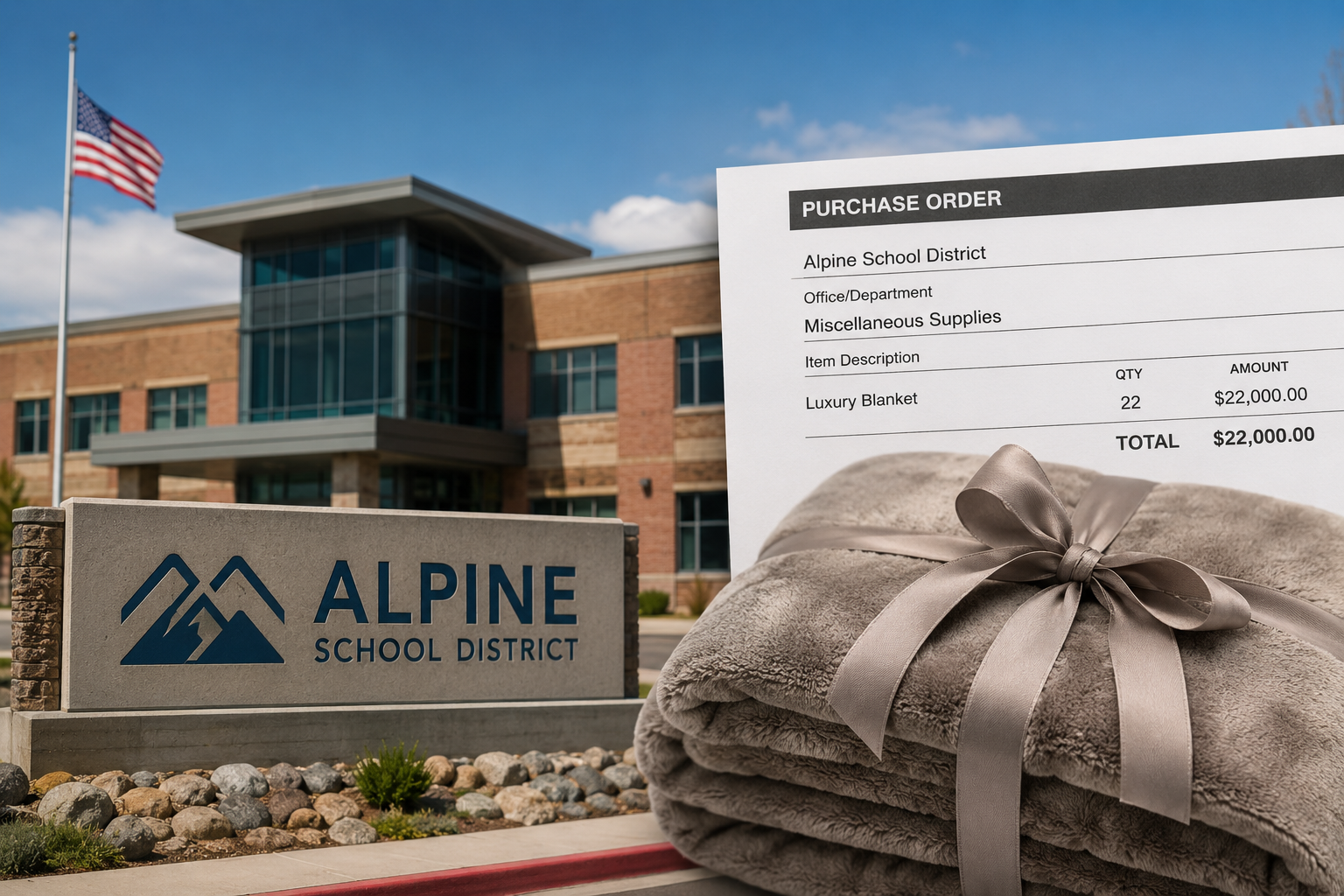 Alpine School District spent $22K on luxury blankets.